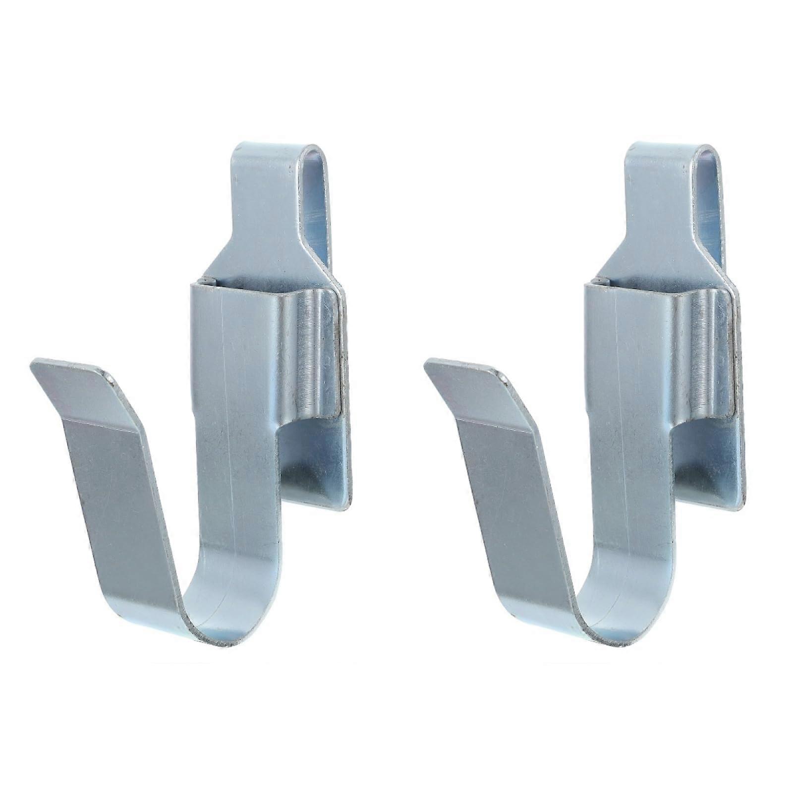 Set of 2 Steel Tool Belt Hook Drill Holder with Secure Attachment and Quick Tool Access Silver