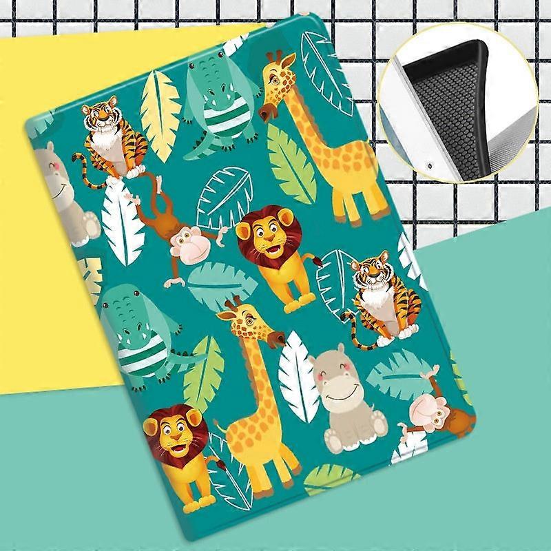 Capa estilosa para iPad de 18/20/21/22 polegadas e mini relógio de 12,9 polegadas com estampa de animais da floresta.