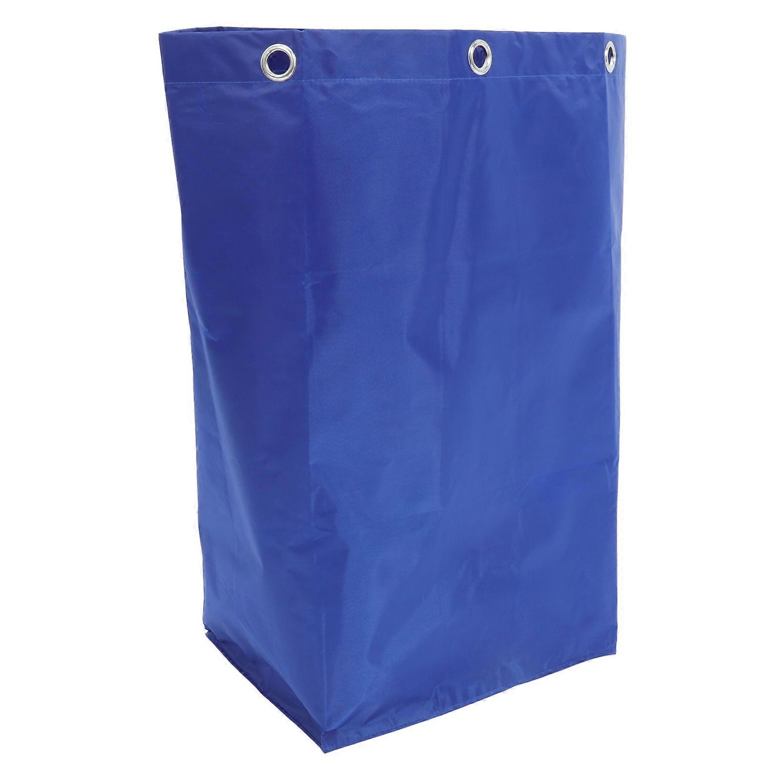 Blue Janitorial Bag for Cleaning Cart Bag with Hooks Canvas