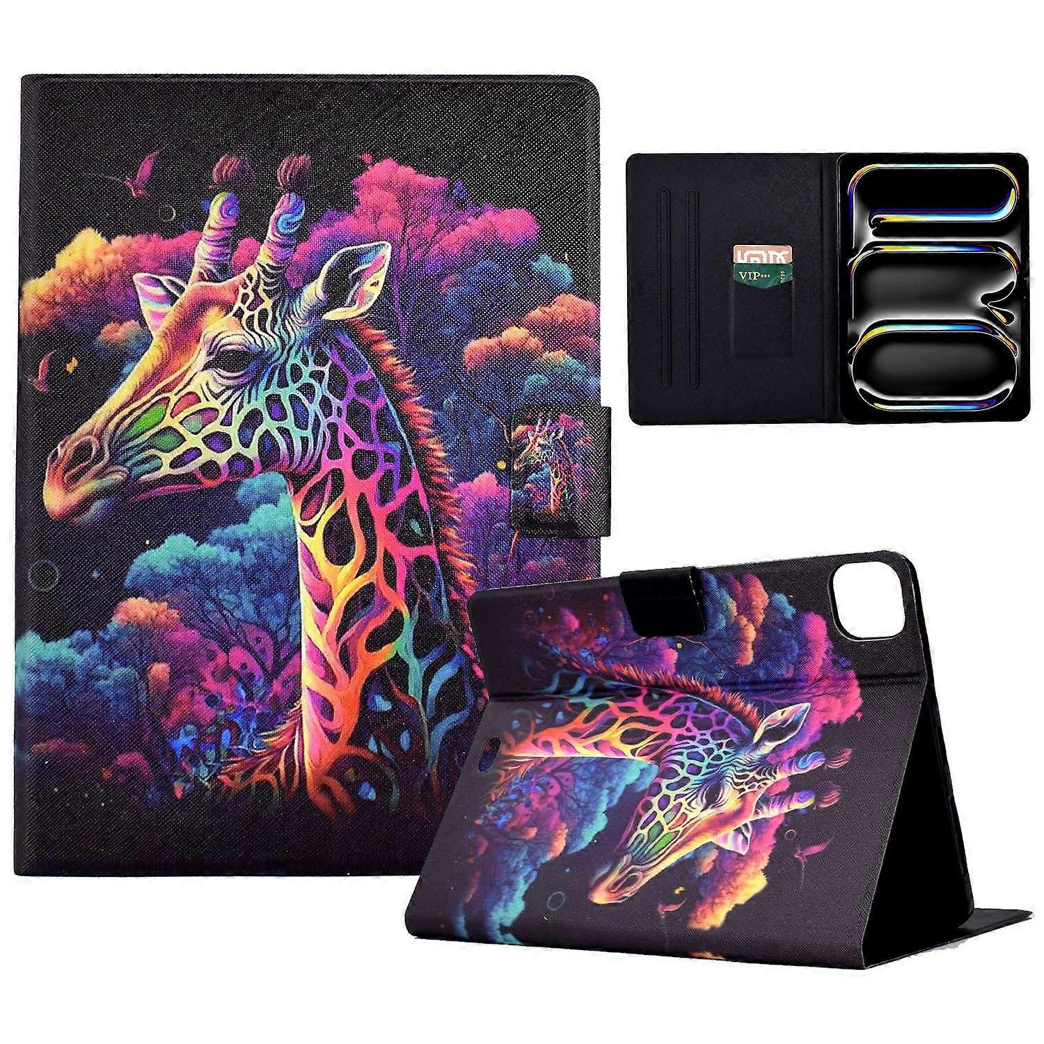 For iPad Pro 11 (2024) Case Pattern Leather Tablet Protective Cover Auto Sleep/Wake