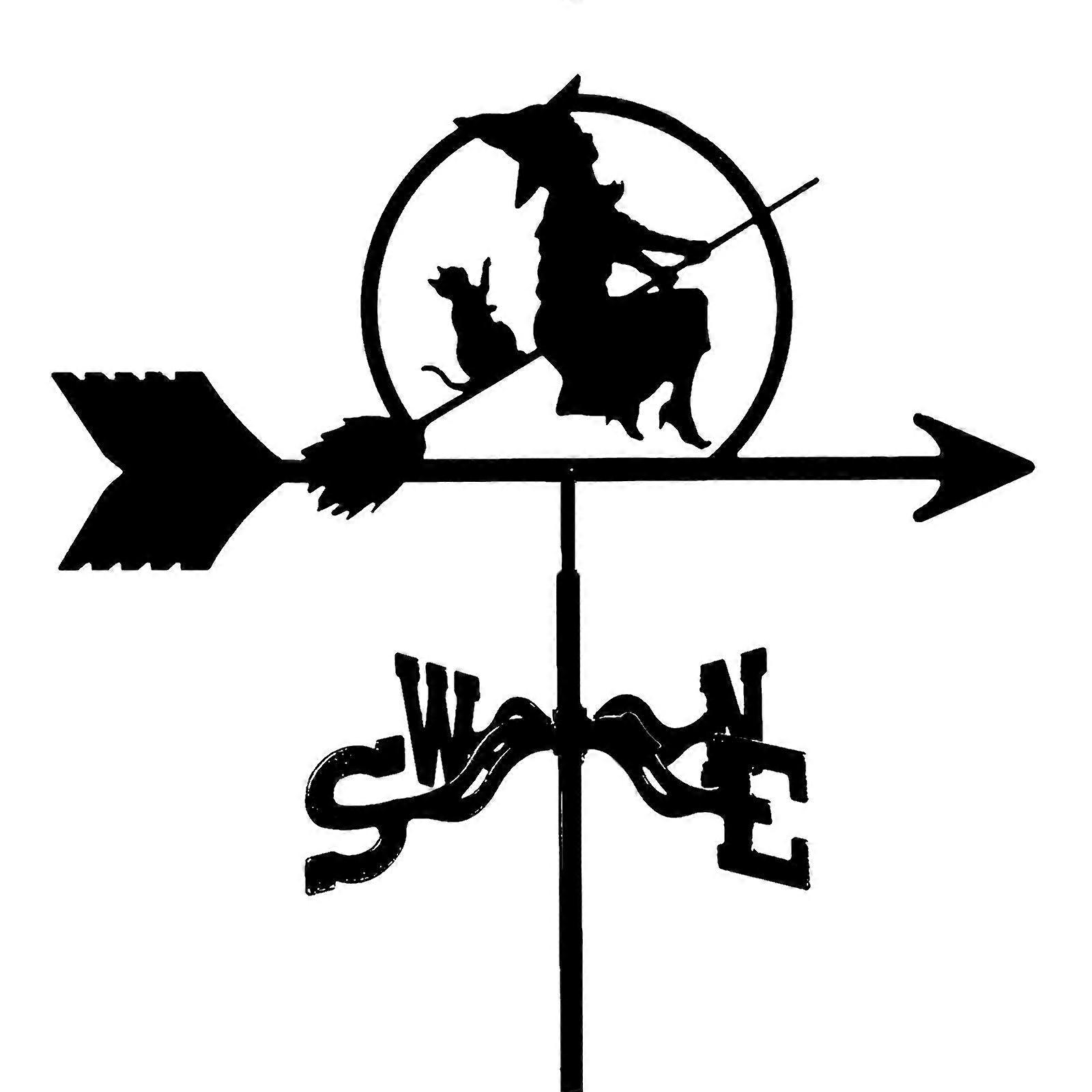 Weather Vane with RustResistant Coating, Retro Garden Wind Direction Indicator, Dual Mount Design