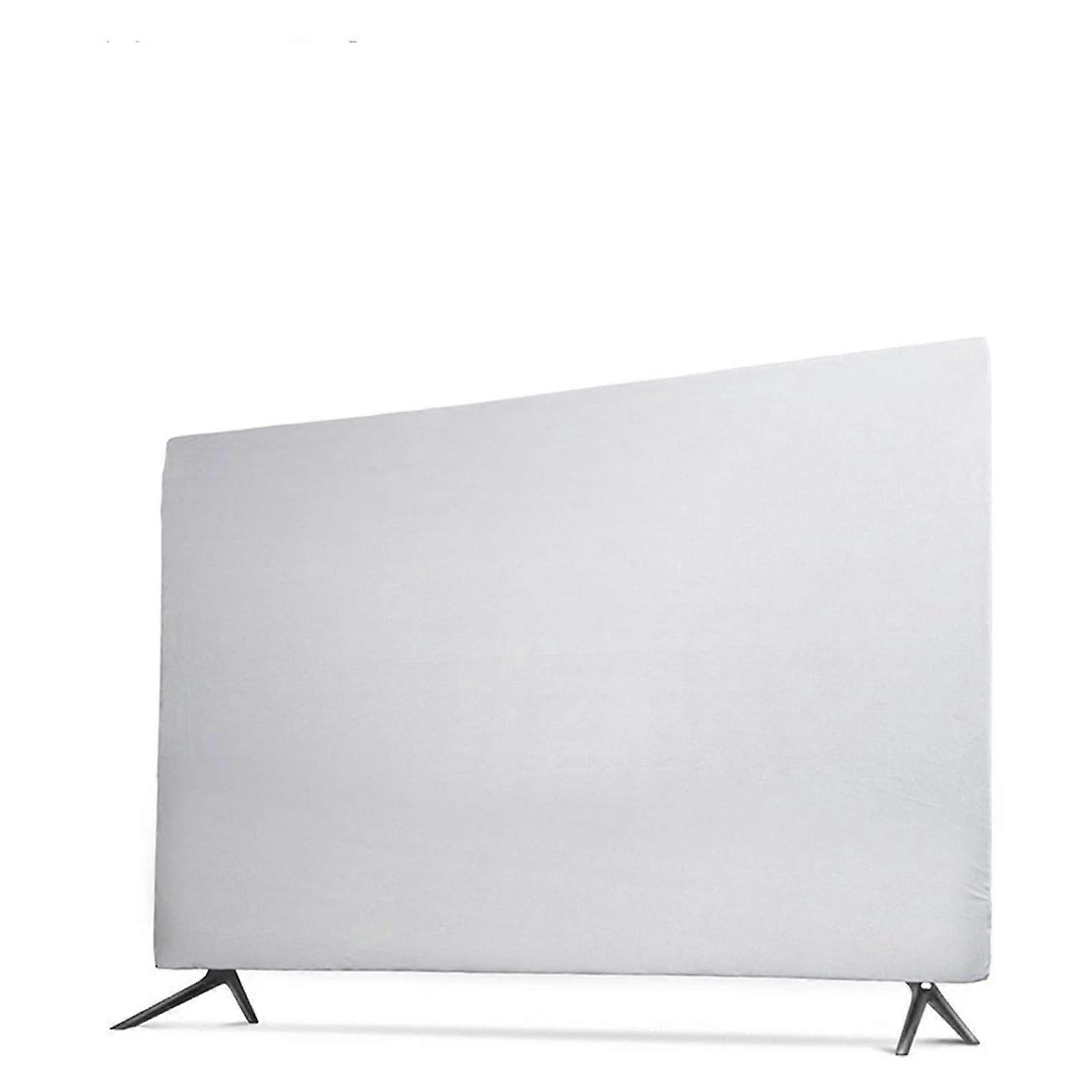 43 Inch TV Dust Cover White Elastic Screen Protector Dustproof Moisture Guard Foldable