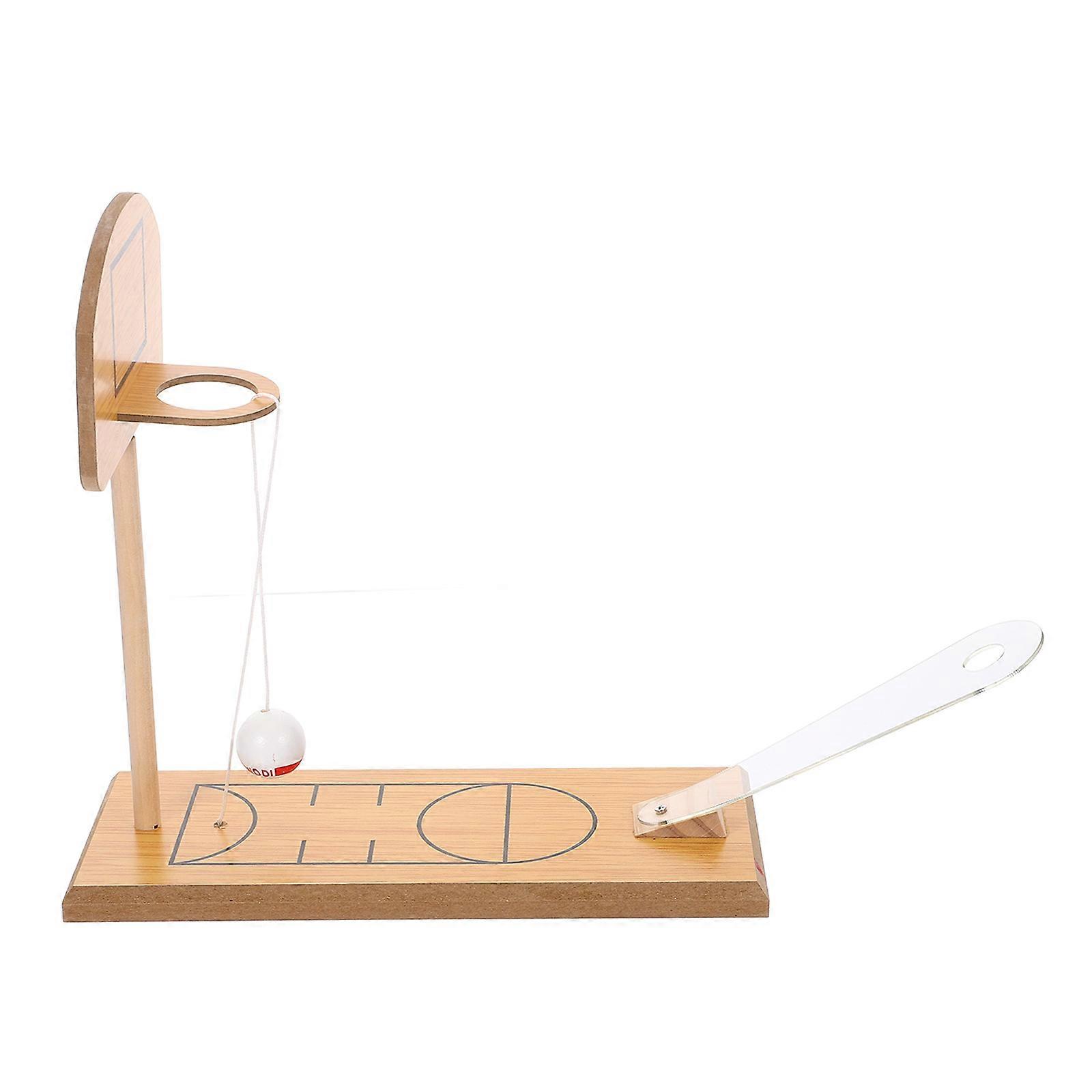 Mini Toy Basketball Educational Plaything for Children Visual Development Wood Material Rectangular Shape 9.6x3.9x9.4In 1Pcs