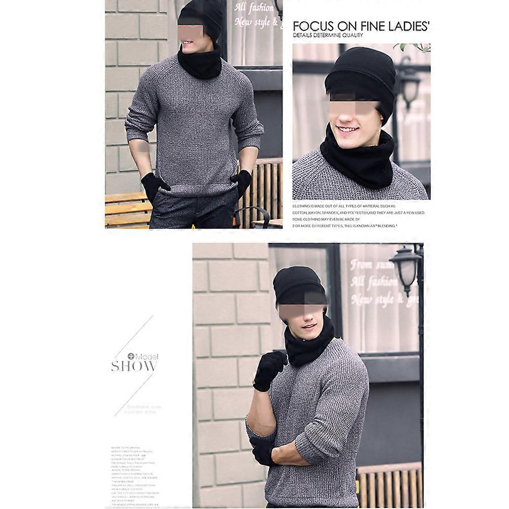 Winter Hat Scarf and Touch Screen Gloves Pieces Set for Men