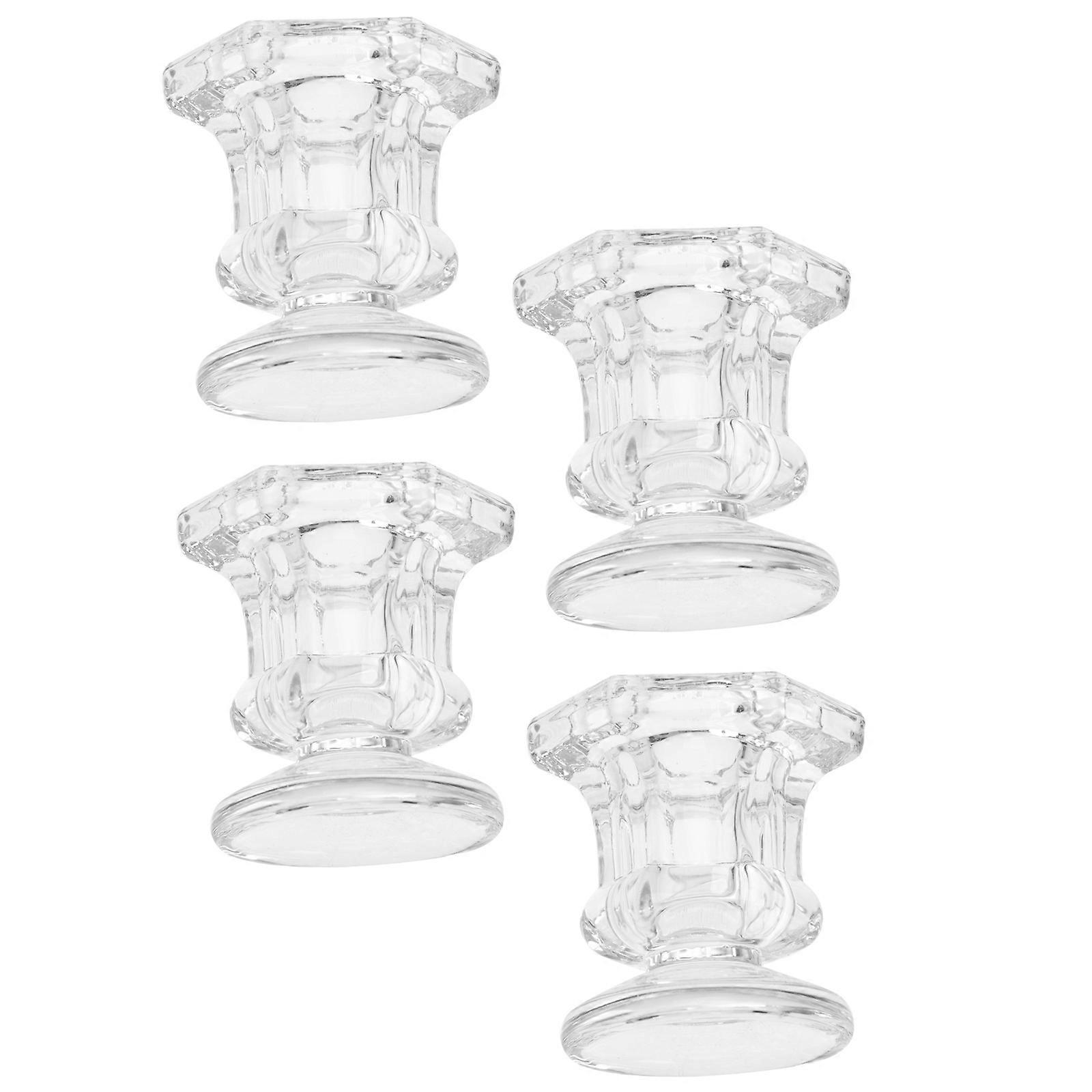 Creative Candle Holder Glass Candlestick for Decoration 12Pcs White