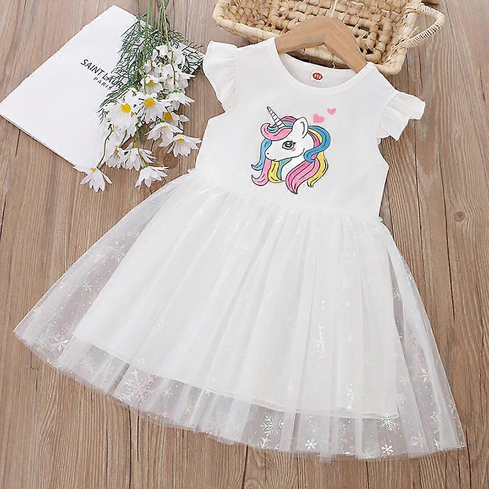 strapless open back dress Gala Rainbow Unicorn Princess Dress (034) – Chacho's Kids main image 1