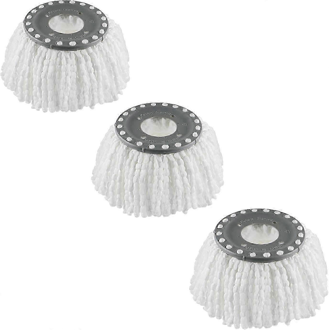 25-26 3 Pack Premium Replacement Mop Heads Refill for 360 Rotating Round Spin Magic Mop