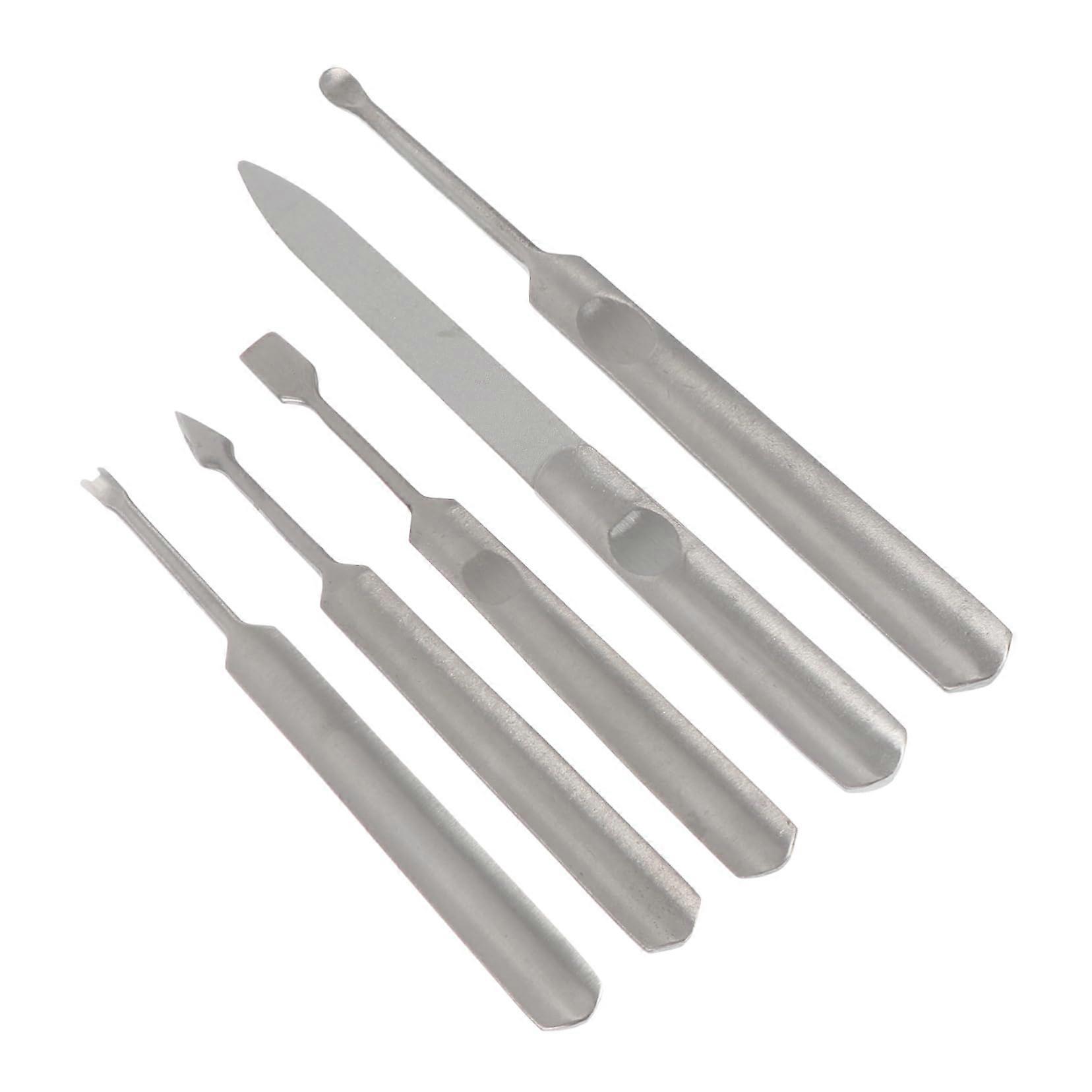 Professional Cuticle Pusher Set with Precise Billed Tip Stainless Steel Manicure Tools 5pcs