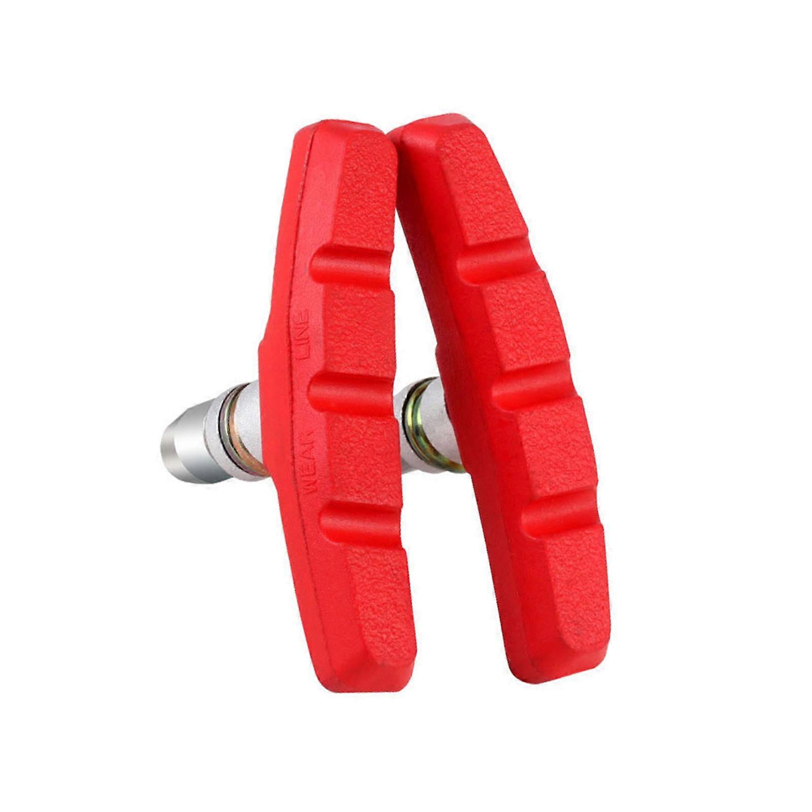 Multipurpose Bicycles Brake Pad Low Noise Performances Rustproofed Construction Reliability Grip  Red
