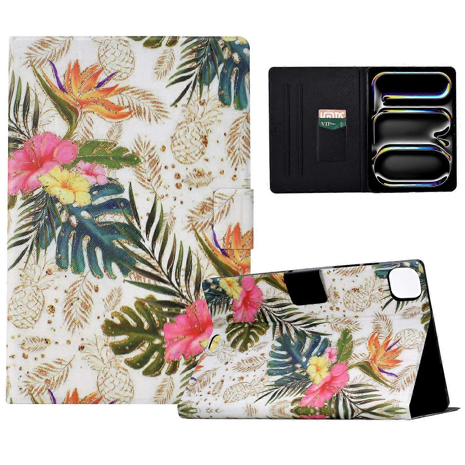 For iPad Pro 11 (2024) Case Pattern Leather Tablet Protective Cover Auto Sleep/Wake