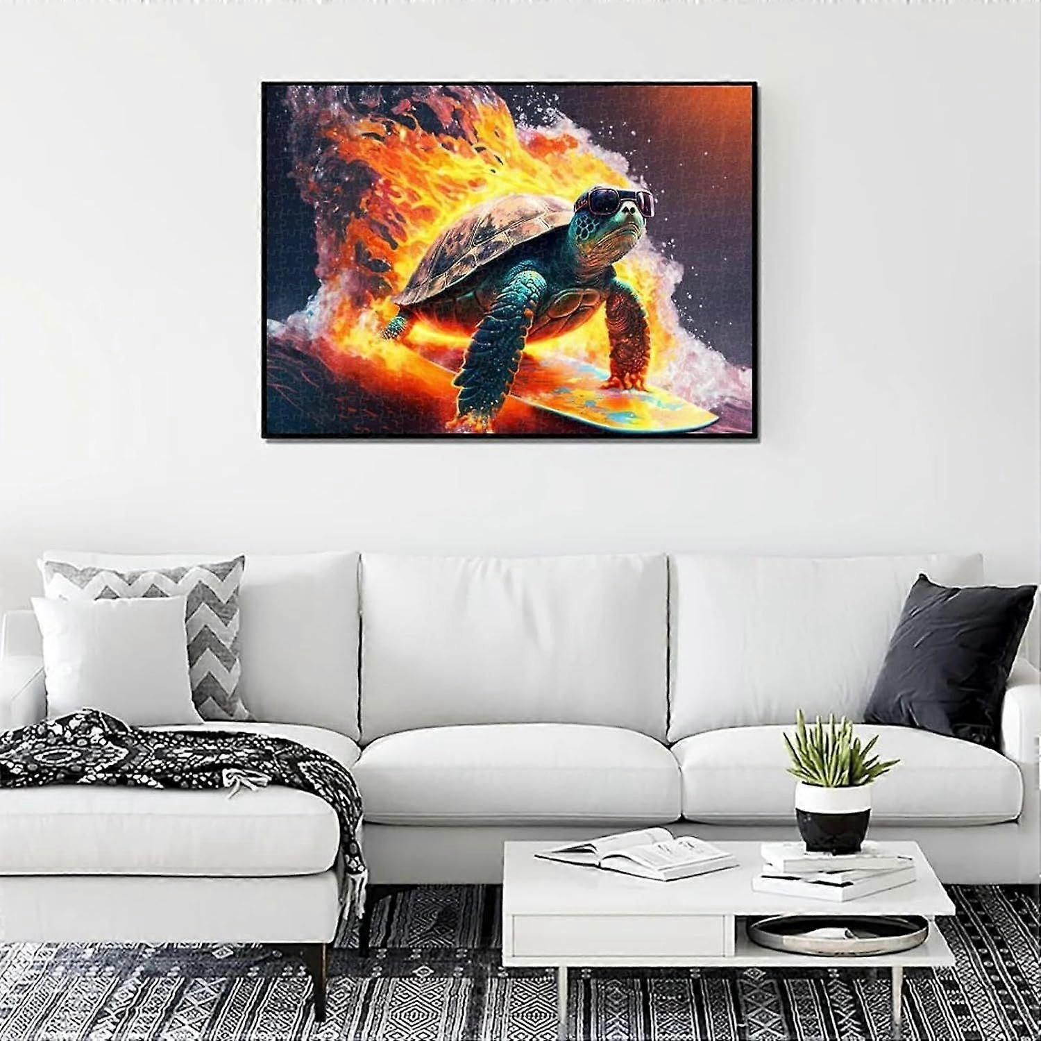 Turtle Surfing Jigsaw Puzzle Brain Challenge Gift Educational ActivityFrame not includedJP-717