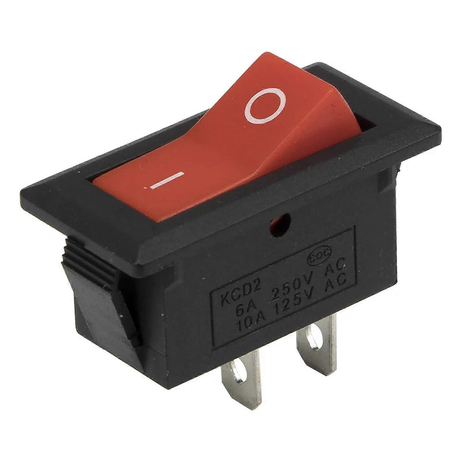 KCD2 Rocker Switch 2 Pin 29x13mm Red ON OFF Power Control 10 Pack Durable Panel Fit