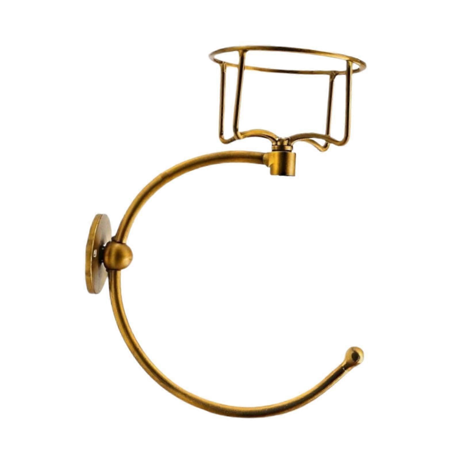 Rustic Farmhouse Wall Mounted Towel Rack, Space Saving Metal Holder with Hook for Bathroom