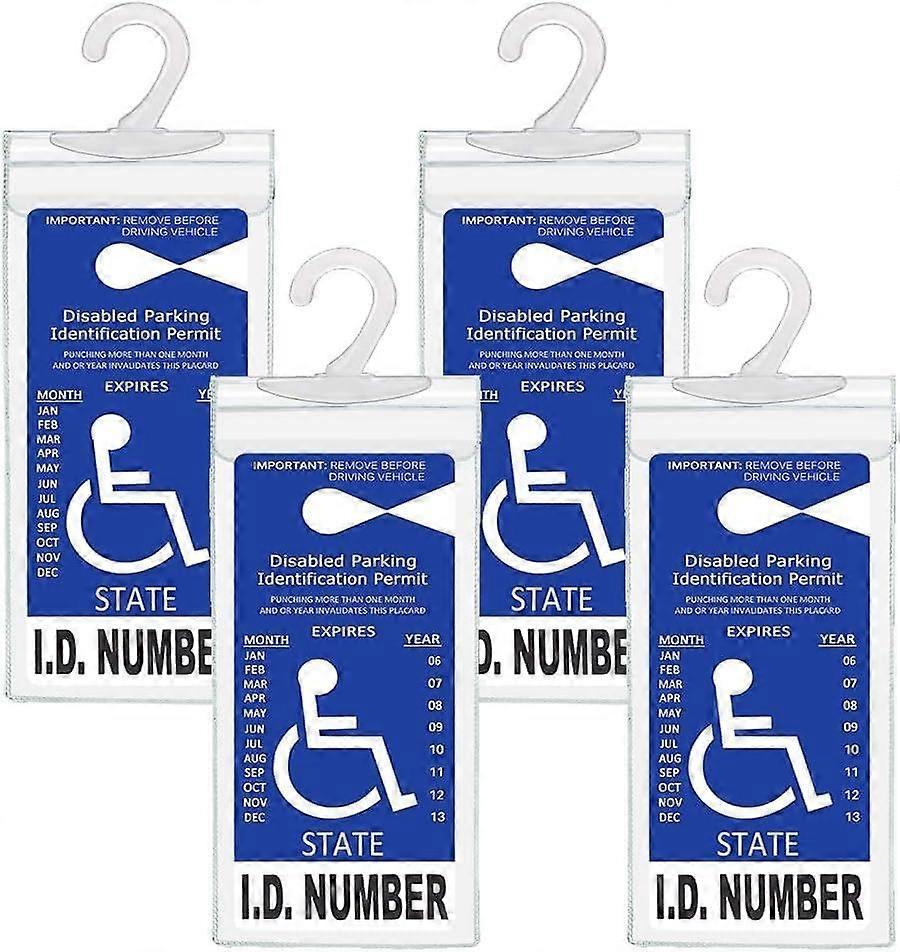 Clear Plastic Handicap Placard Holder with Hook, Waterproof Disabled Parking Permit Protector
