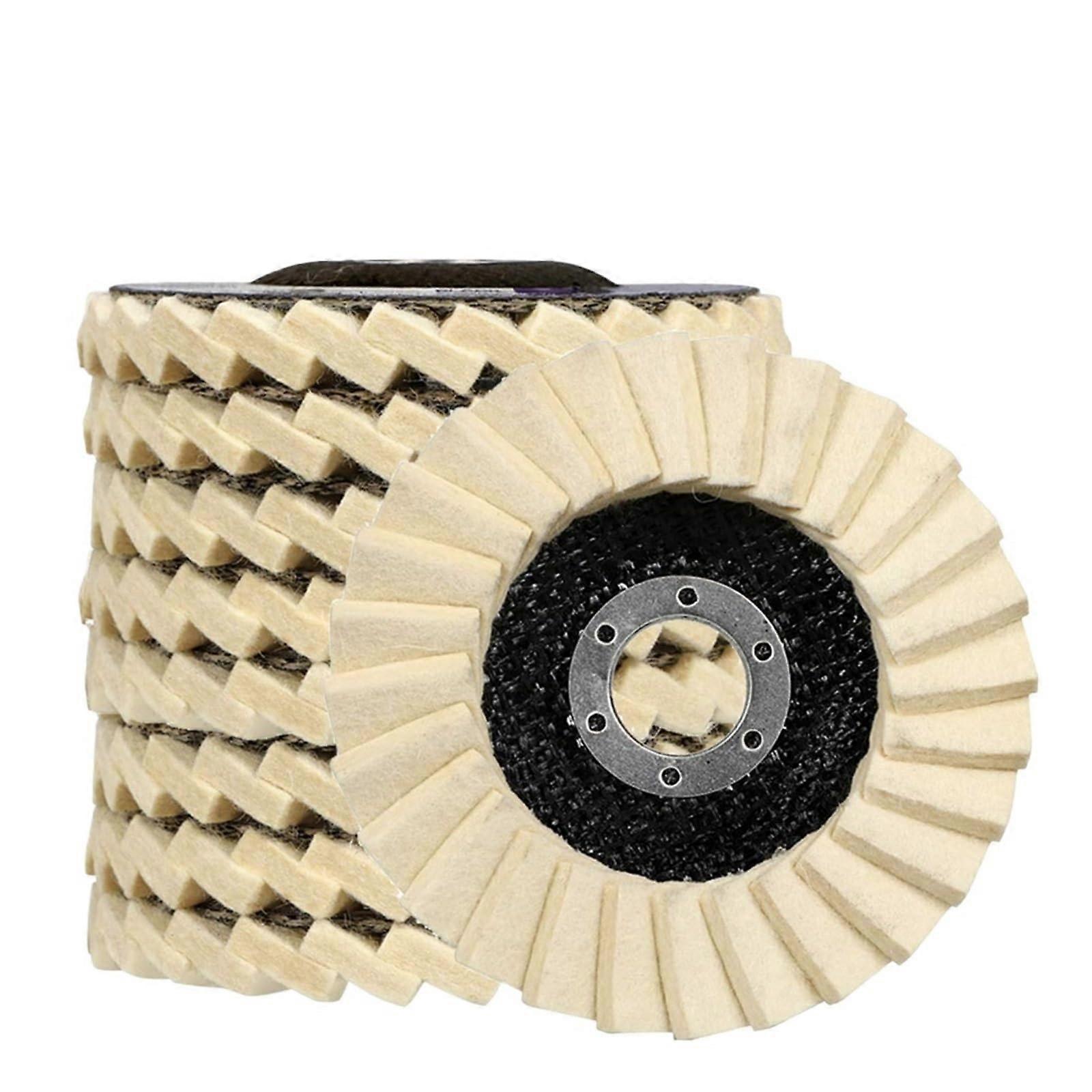 Polishing Wheel 125mm Wool Felt Buffing Pad for Angle Grinder Fast Material Removal 2pcs