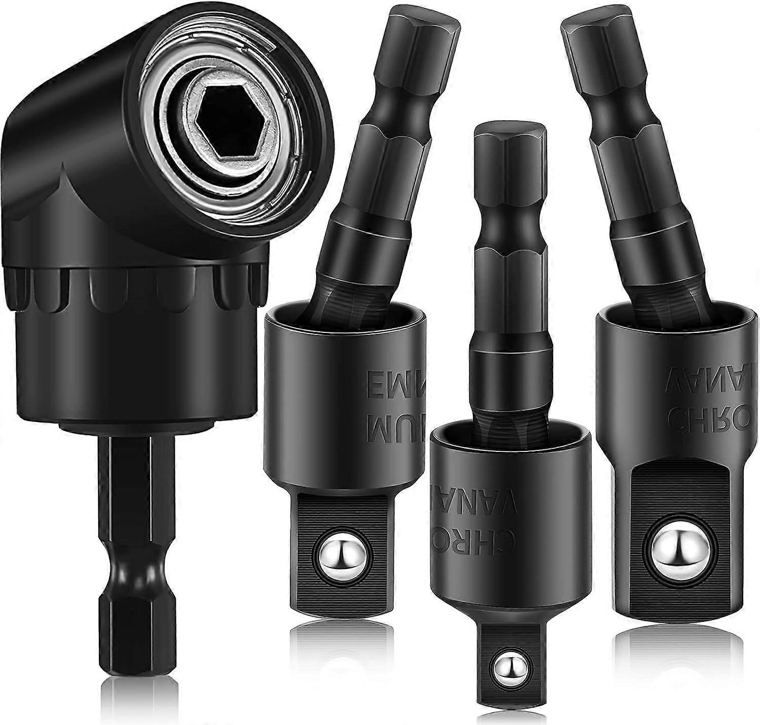 4-Piece Impact Socket Adapter Set, 90 Degree Right Angle Impact Socket Adapter Set