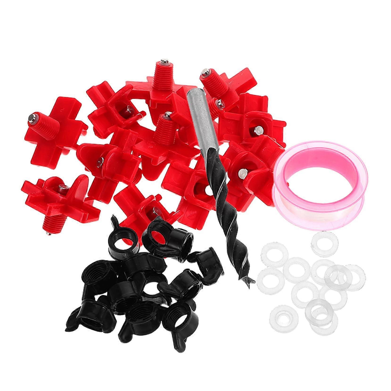 12 Set Automatic Chicken Waterer Kit with Horizontal Poultry Nipples, Large Capacity Leakproof Design