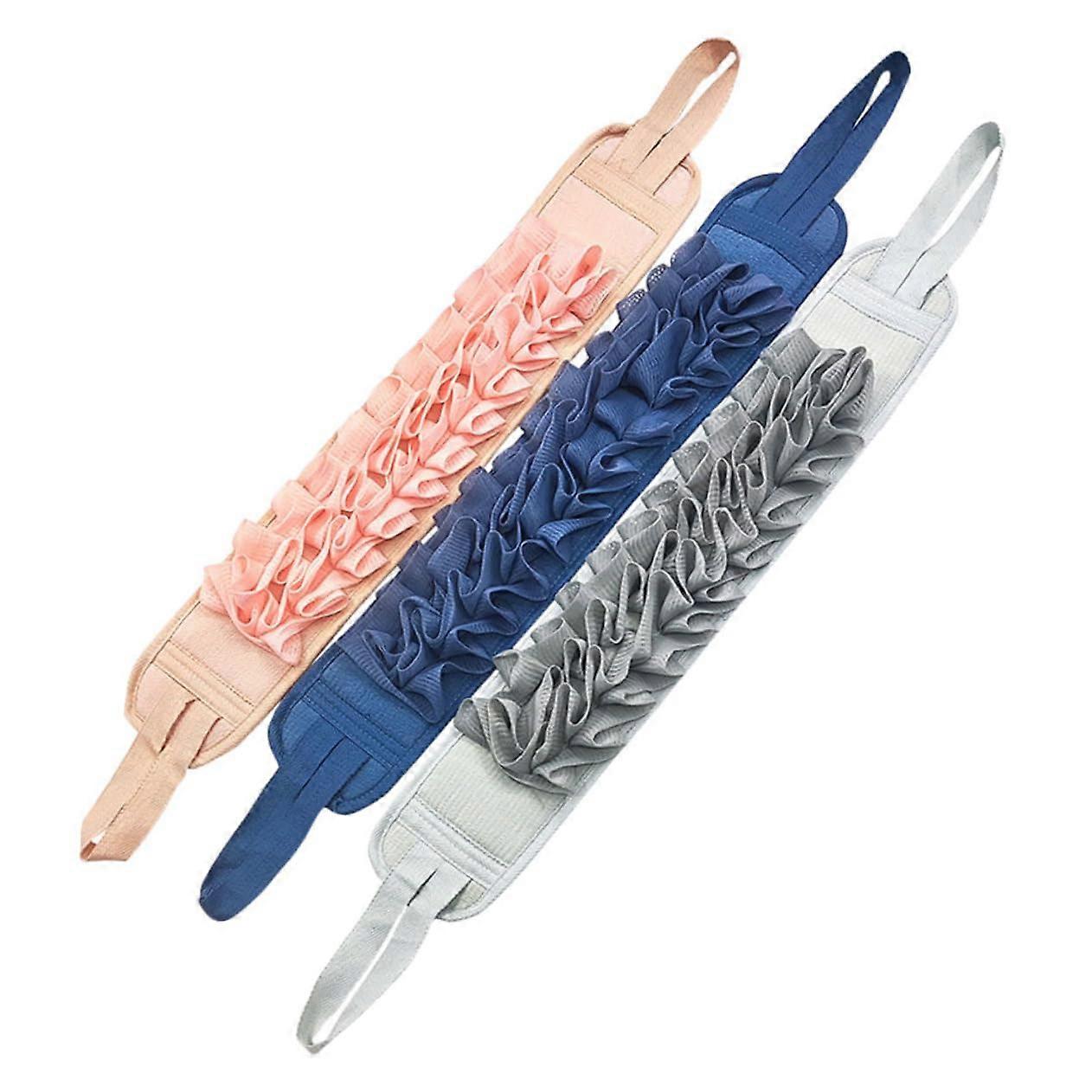 DualSided Back Scrubber for Shower with Long Handle Exfoliating Bath Strap, 3pcs Set Ref: 8178