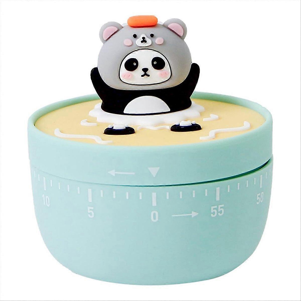60 Min. Mechanical Kitchen Timer Panda Bathroom Manual Timer Green