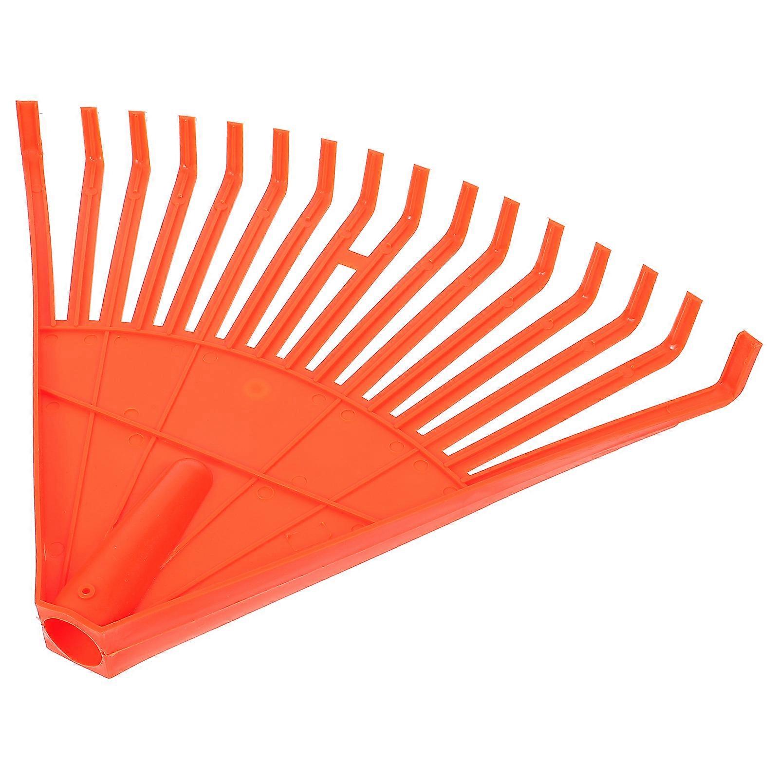 Plastic Garden Rake Portable Leaf Rake for Garden Use with Orange Nylon Head