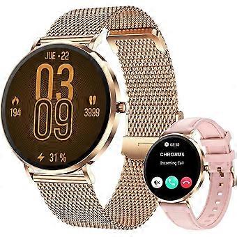 Smartwatch T8Pro 1.32 AMOLED de acero ultrafino con llamadas Bluetooth y monitor de salud, oro rosa