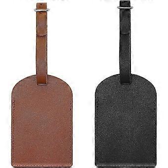 Cartão de embarque de couro PU, etiqueta de bagagem, viagem aérea, 2pcs