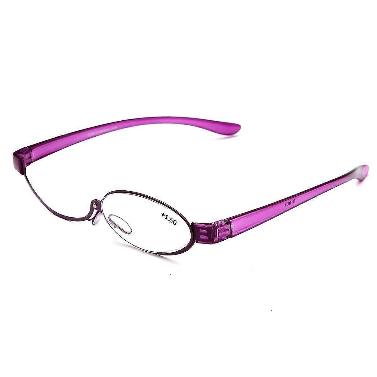 Makeup Reading Glasses 3.5x Precision Magnification with Adjustable Lens Angle, Foldable Purple