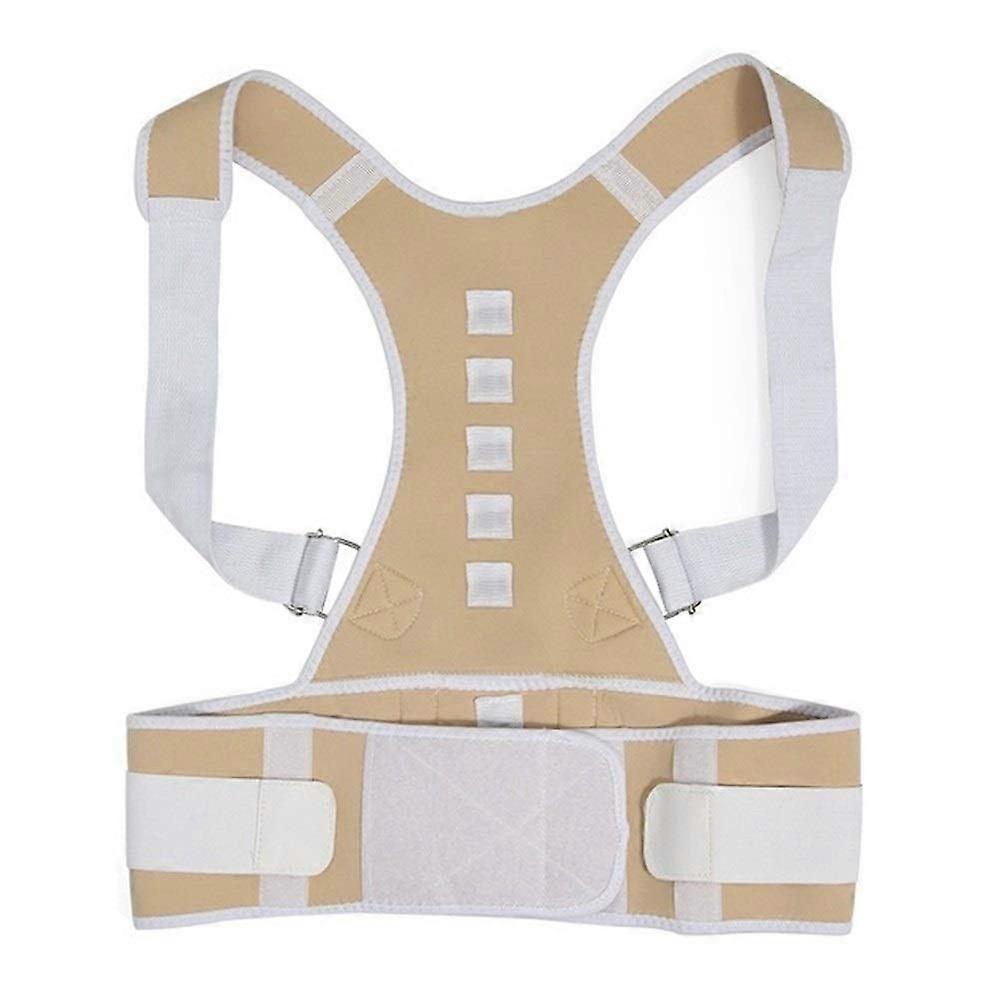 Posture Corrector Adjustable Back Support Brace for Lumbar and Shoulder Alignment Nude X