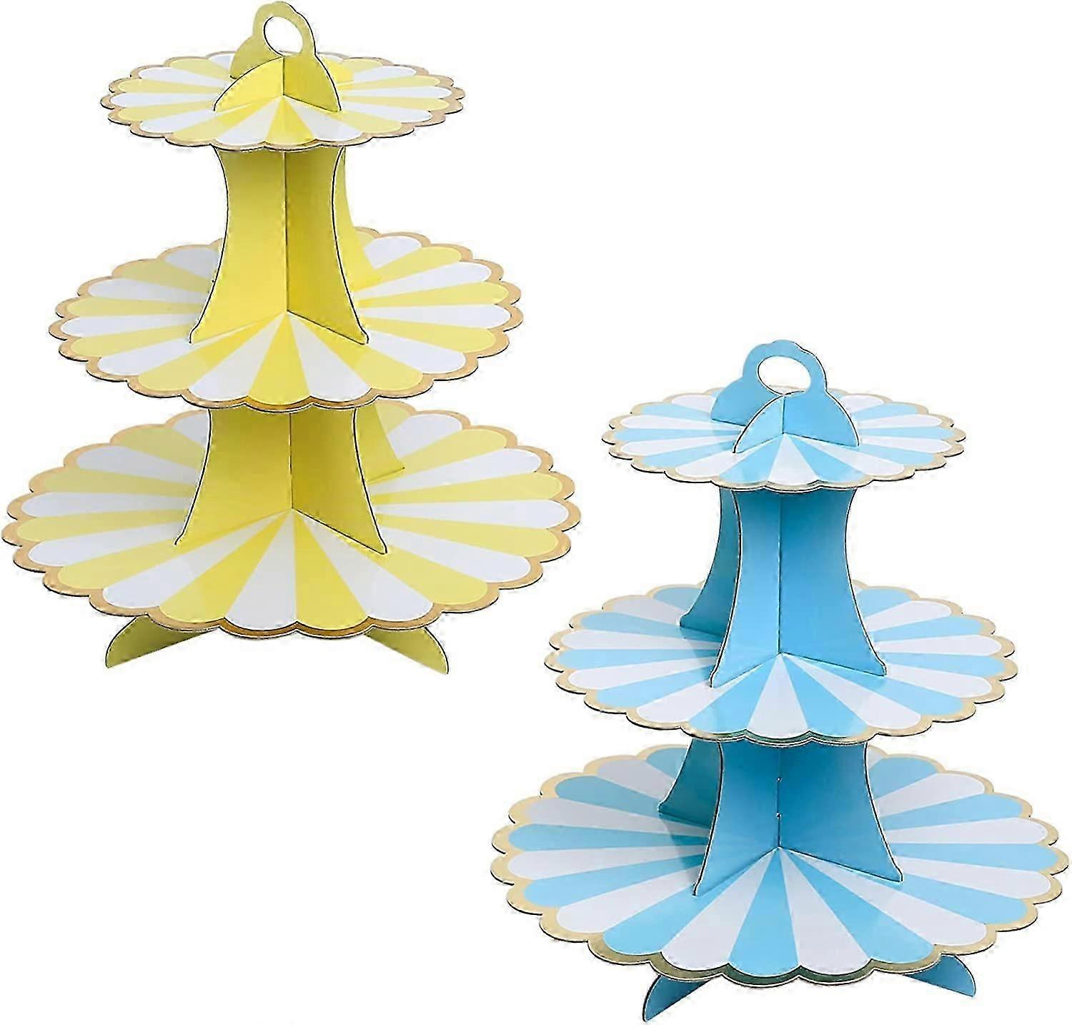 2 Pcs 3 Tiers Cake Display Stand