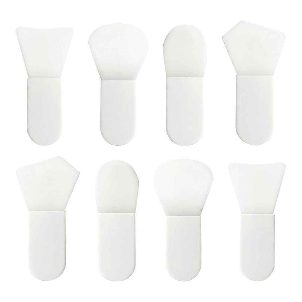 Facial Cleansing Brush Set for Makeup 8Pcs Mini Mudpack Brush White