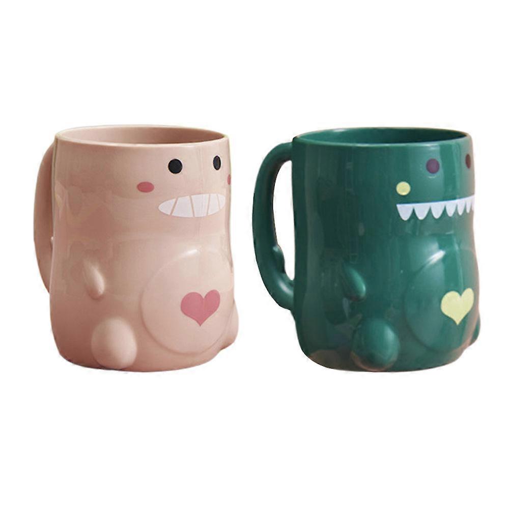 Creative Toothbrush Cup Dinosaur Shape for Home Use 2Pcs