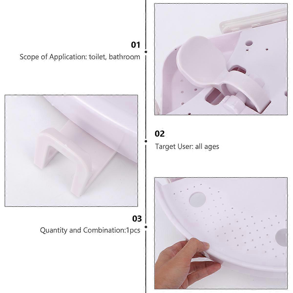 Triangle Storage Rack for Bathroom Use Plastic Wall Mount 1Pcs White