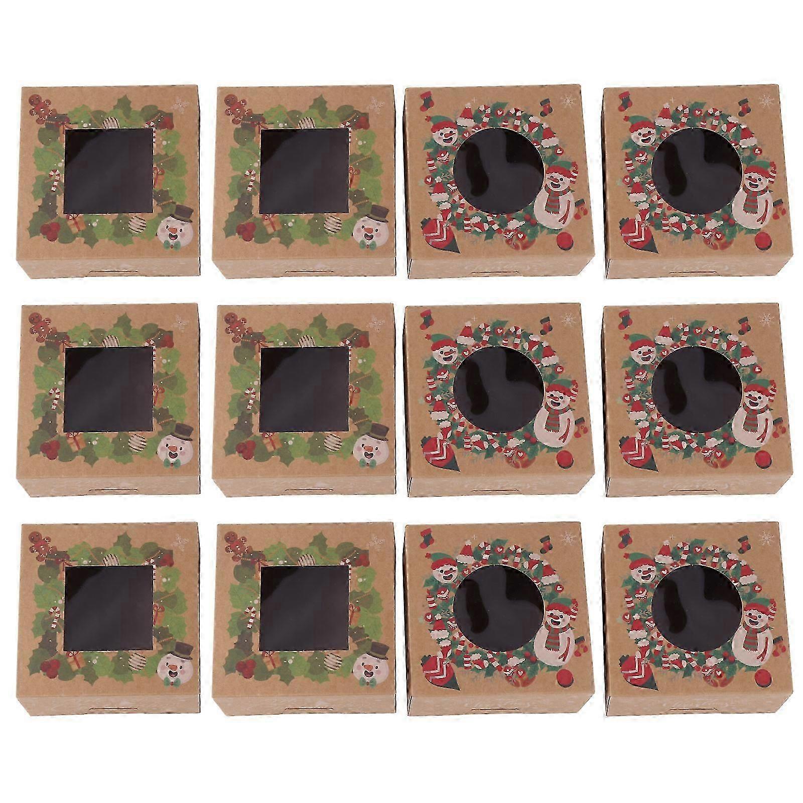 Assorted Color Cake Packaging Box Paper Set for Storage 12Pcs