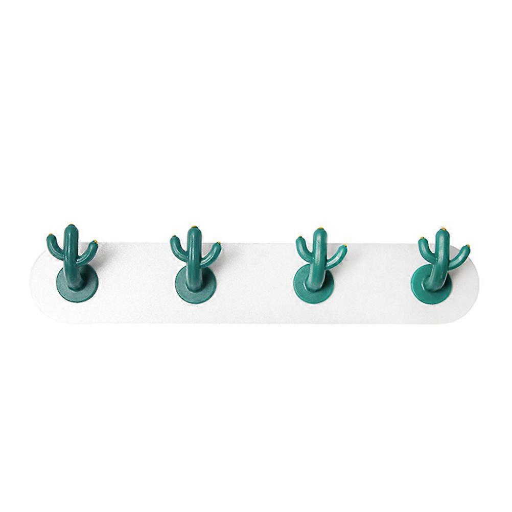 Adjustable Hanging Hooks Cactus Shape for Wall Use 4 Hooks No Drill Needed