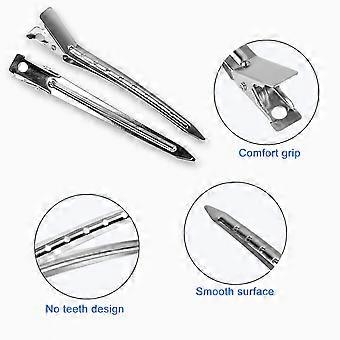 24/12pcs Alligator Hair Clips, Silver Metal Hair Sectioning Clips for Women
