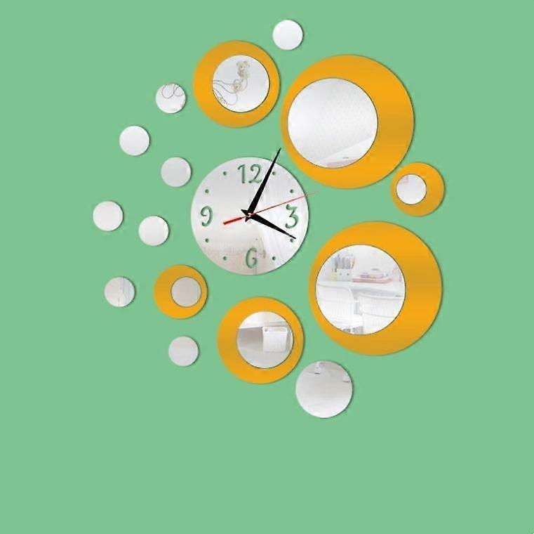2 PCS 3D Stereo Decorative Digital Wall Sticker Wall Clock