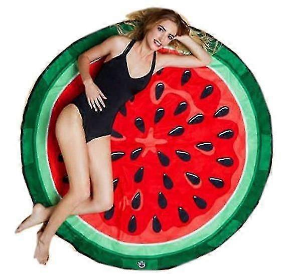 Tapis de plage rond design à la pastèque