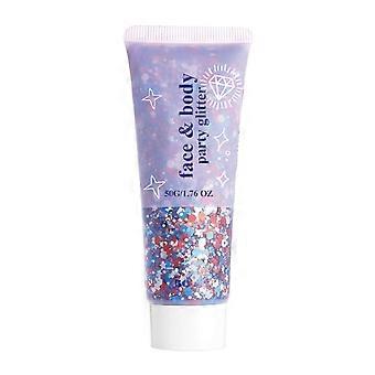 50g Red White Blue Glitter Stick for Independence Day – Waterproof Patriotic Face Body Glitter Gel – for 4th of July