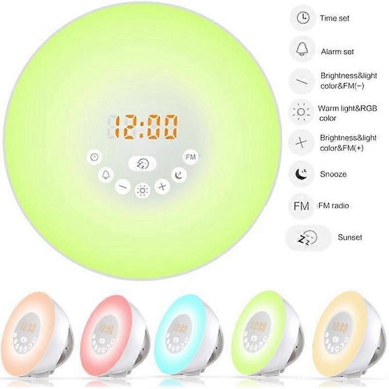 Wake-up Light Mood Lamp Sunrise Simulation Alarm Clock Multi-function Alarm Clock