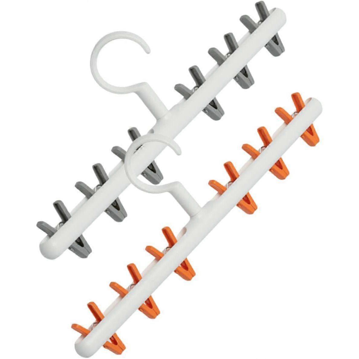 2pcs Windproof Hat Drying Rack Multi-functional Hat Clip Organizer Rotatable Rack for Home Storage