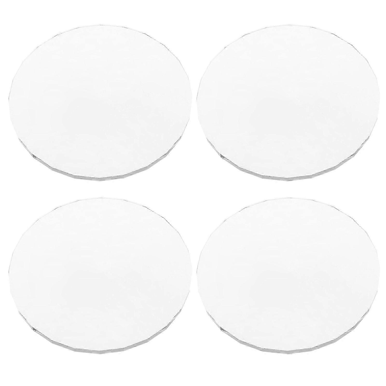 4Pcs Glass Stemware Round Wine Glass Base for Stem Foot Replacement