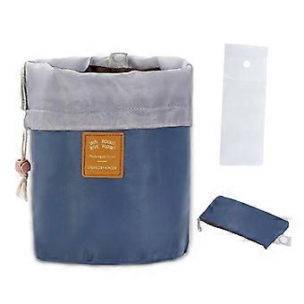 Makeup Bag Drawstring Pouch Storage Kit - Large Waterproof Drawstring Toiletries Beauty Towel Tote Clear Brush Pouch Small Zipper | Pink
