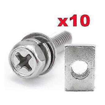 10 Aseta universaali moottoripyörän skootteri Atv Dirt Bike Akun napamutteri ja pulttiruuvit M5x10mm M6x12mm 4ah 5ah 6ah 7ah
