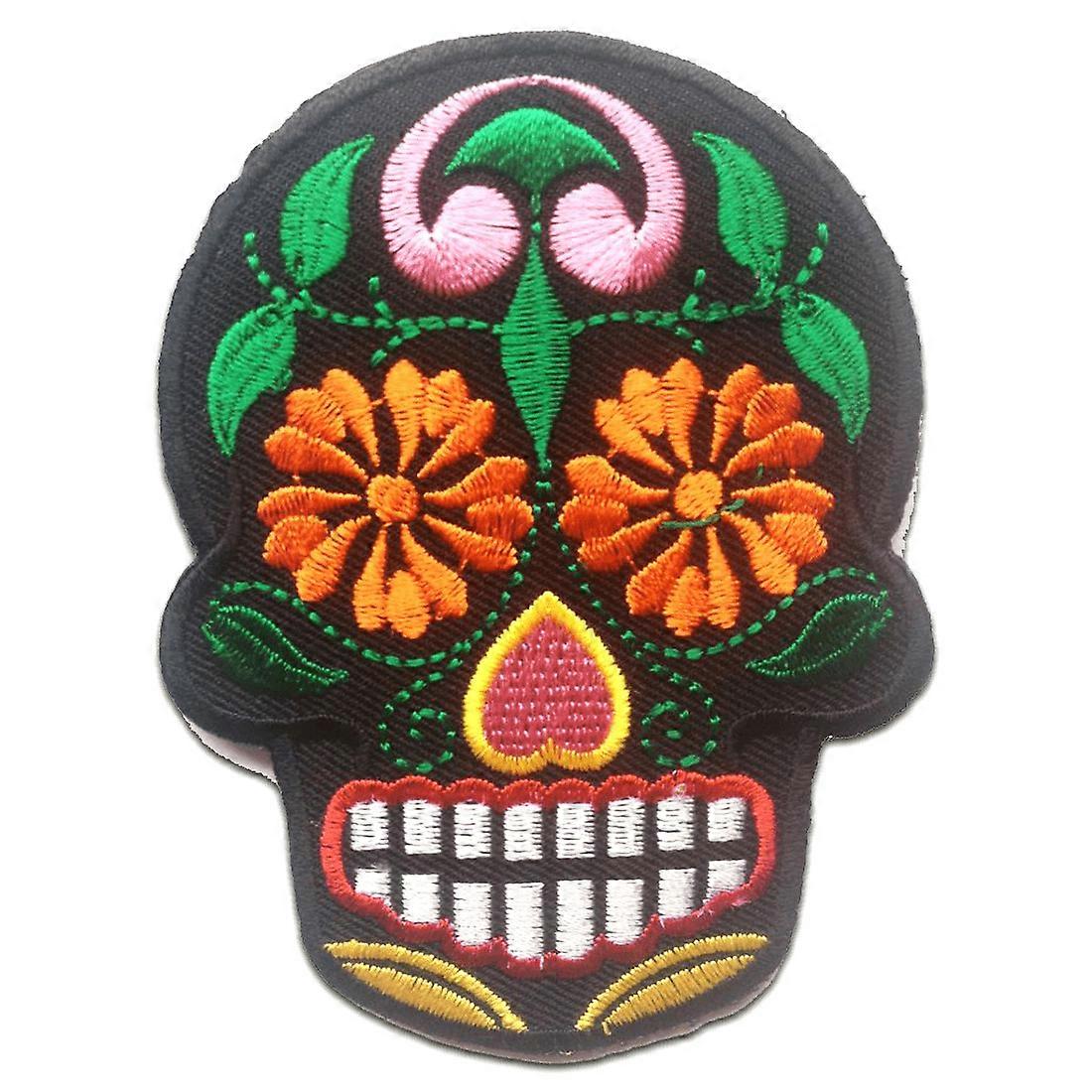 Patch / Iron-on Patch - Skull Skeleton - Multiple Colors Selectable - 7.1 x 9.4 cm - Patch