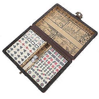 1 set bärbart mahjongset kinesiskt mahjongspel för hemresor