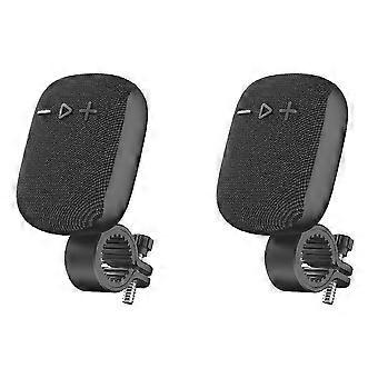 2X Cykelhögtalare Cykelhandtag Trådlös Bluetooth Högtalare Utomhus Styre Subwoofer För Cykling - Svart AH