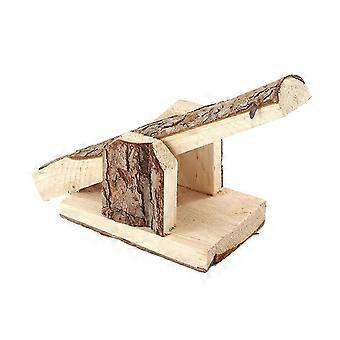 Z6 Wooden Hamster Seesaw Gerbils Exercise Box Guinea Pig Cage Decor Running Toy
