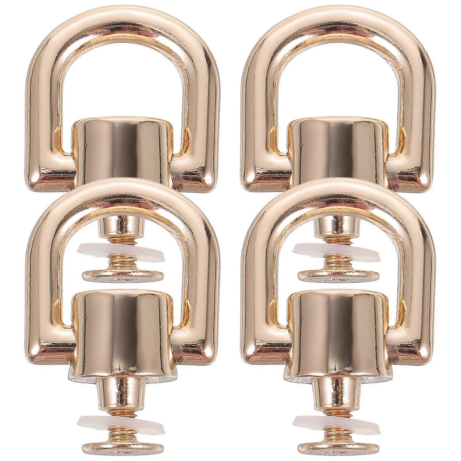 4Pcs Rotatable Rivet Stud D Rings Multi-function D Rings Rotating Backpack Purse Accessories