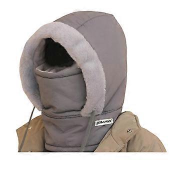 Dicke, warme Wintermütze für Damen und Herren, winddichte, fleecegefütterte Mütze mit vollständigem Nackenschutz, Dunkelgrau