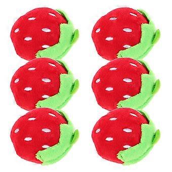 Strawberry Plush Toy Cute Stuffed Doll for Kids 6Pcs Mini Red Plush Charms